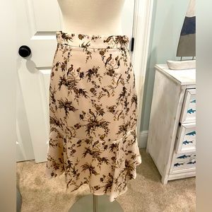 NWT Antonio Melanie skirt.  Pretty cream silky material with dark brown detail